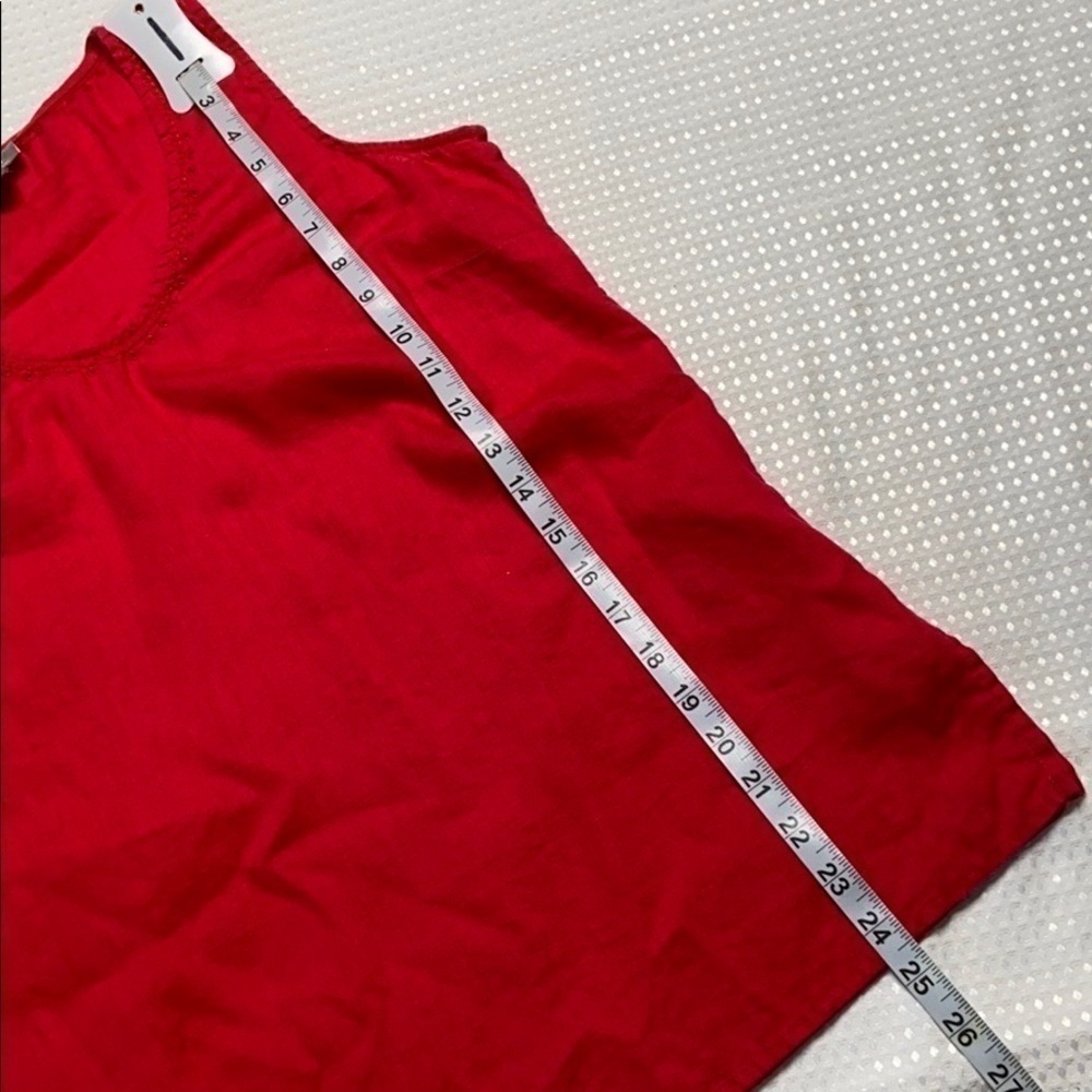 J. JILL Red Linen V-Neck Sleeveless Top XS - Picture 6 of 7